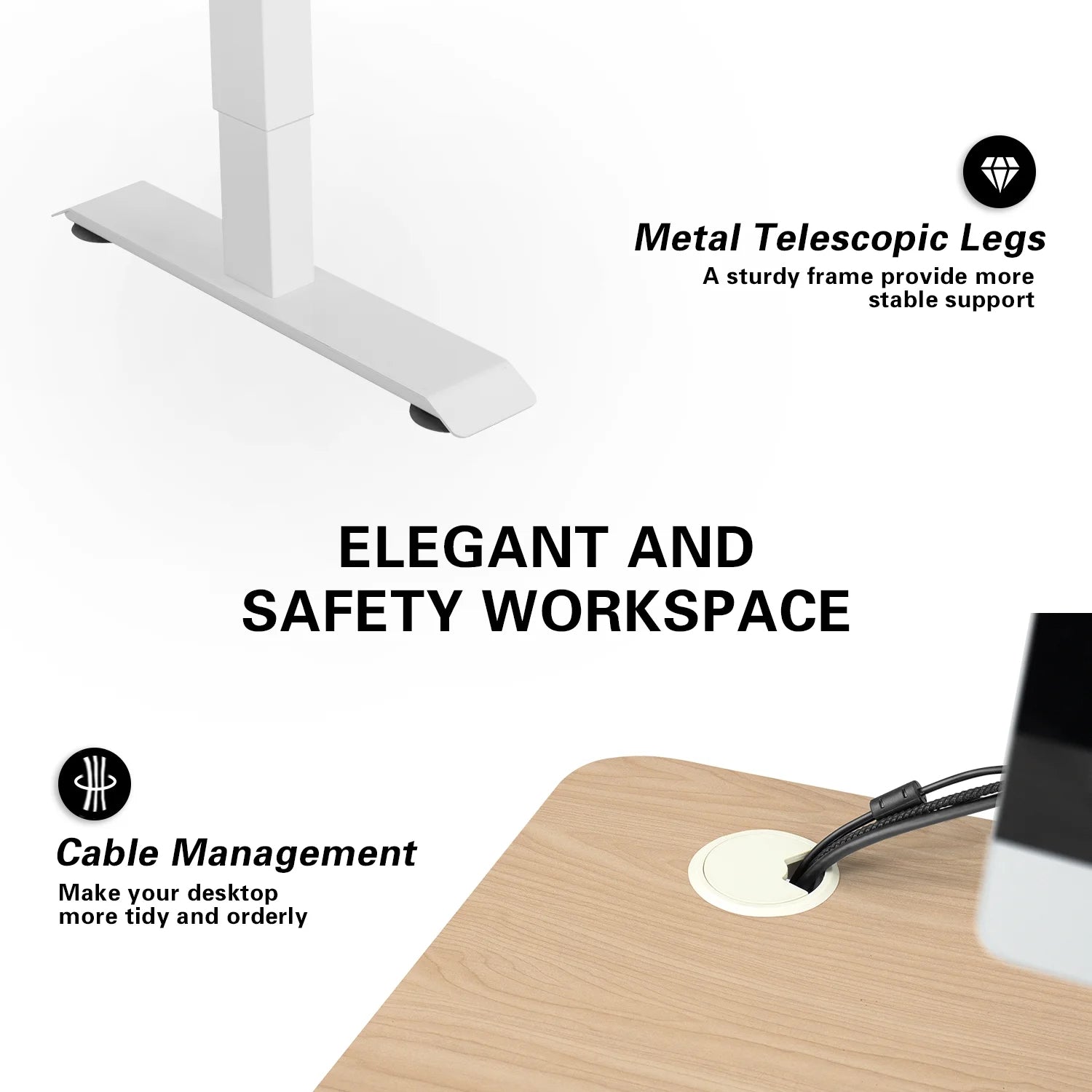 homall-standing-desk-stehschreibtisch-140cm-holz-memory image 4