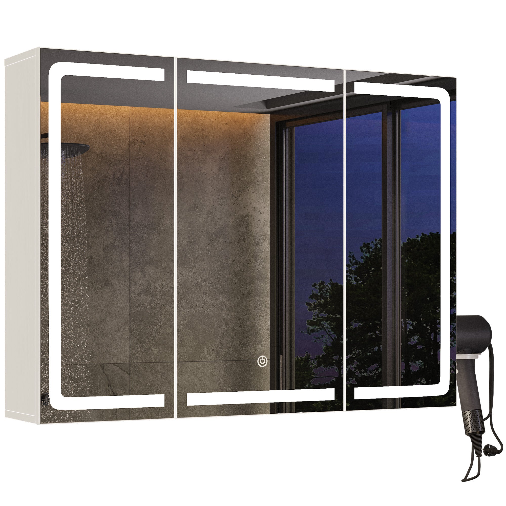bealife-ap101-spiegelschrank-wei-80cm-led-3-t-rig image 1