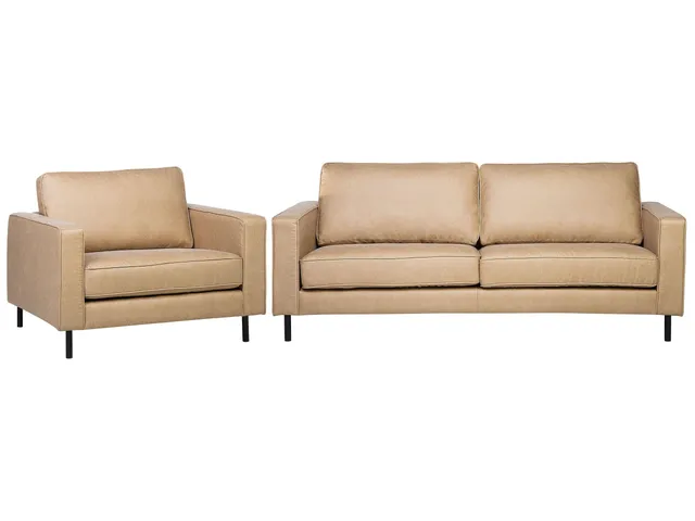 beliani-sessel-savalen-ledersessel-beige-kunstleder-1-sitzer image 1