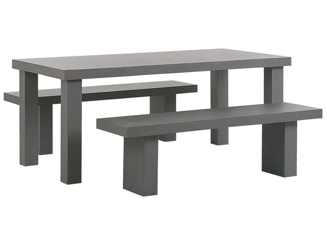 beliani-taranto-gartentisch-set-beton-grau-4-personen-180-cm image 1