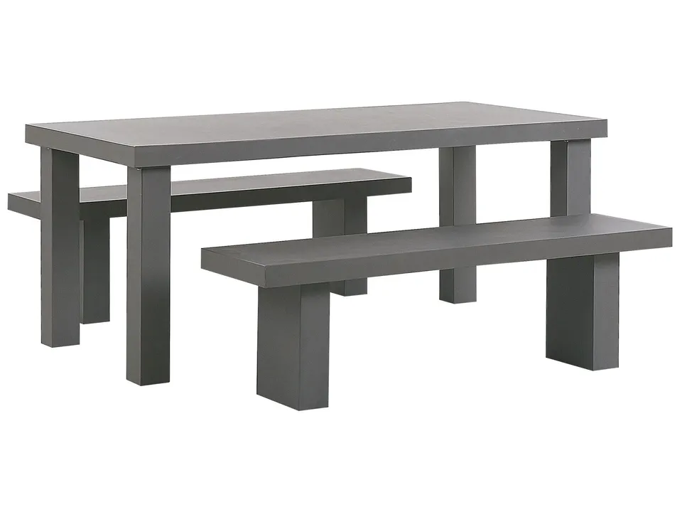 beliani-taranto-gartentisch-set-beton-grau-4-personen-180-cm image 1