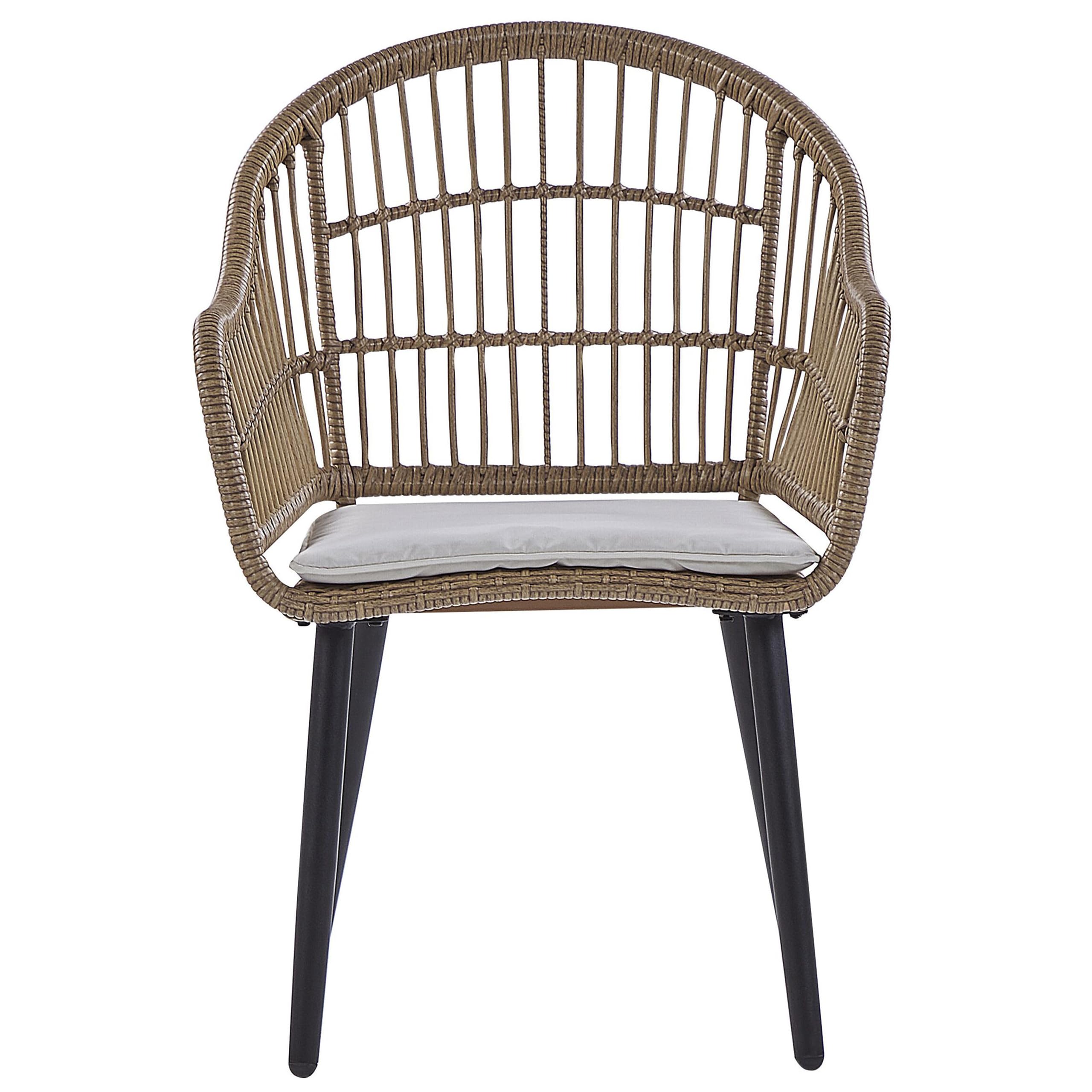 beliani-aliano-ii-gartentisch-set-rattan-6-sitzer-beige-schwarz image 6