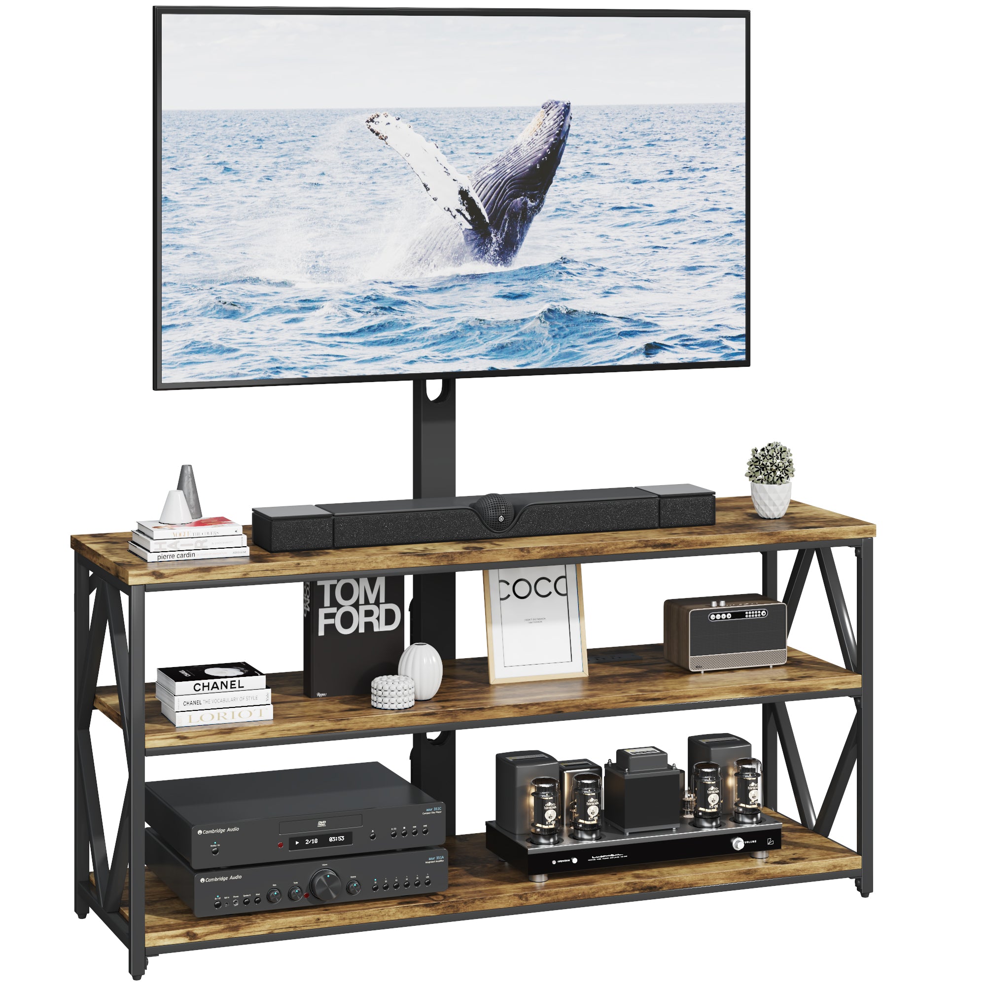 homall-tv-lowboard-32-65-zoll-fernsehtisch-schwarz-mit-steckdose image 8