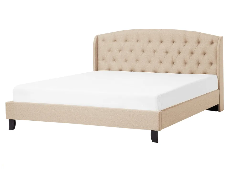 beliani-bordeaux-polsterbett-160x200-beige-leinenoptik image 1