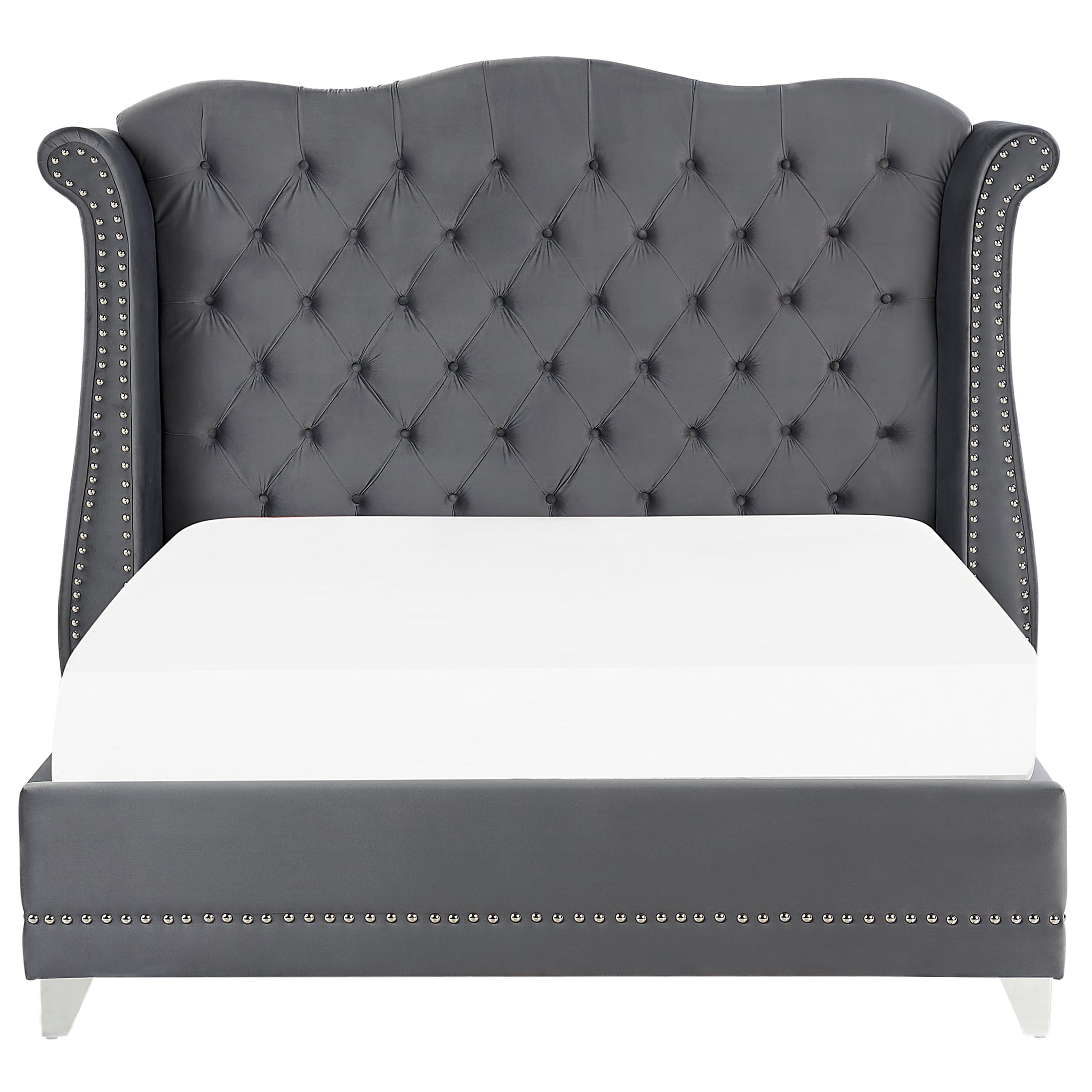 beliani-ayette-bett-180x200-grau-samt-chesterfield image 4