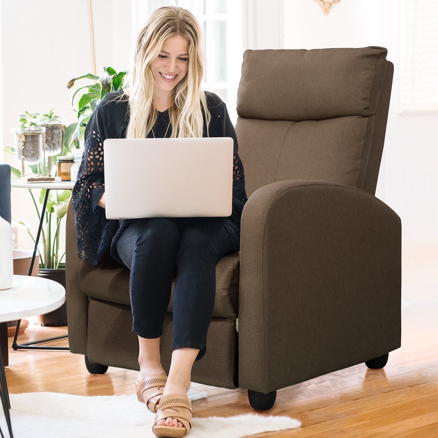 homall-recliner-massagesessel-stoff-grau-mit-liegefunktion image 4