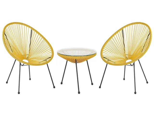 beliani-acapulco-balkonset-rattan-gelb-2-st-hle-tisch image 1