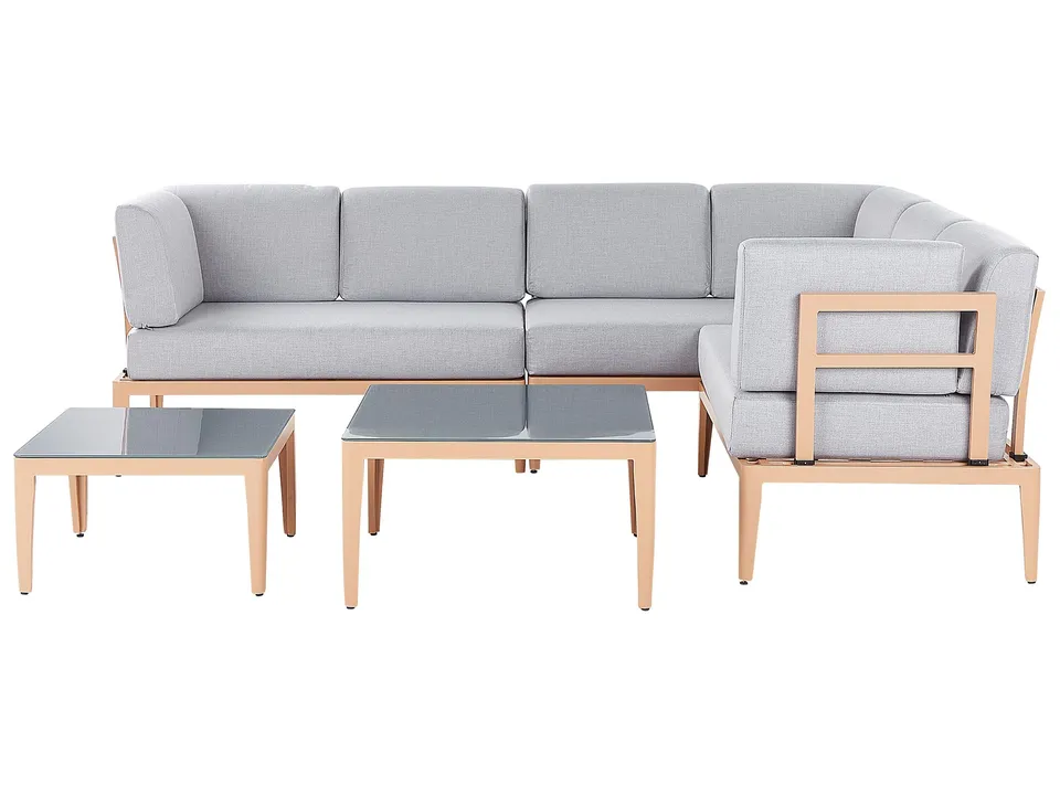 beliani-rima-iii-lounge-set-aluminium-6-sitzer-grau image 1