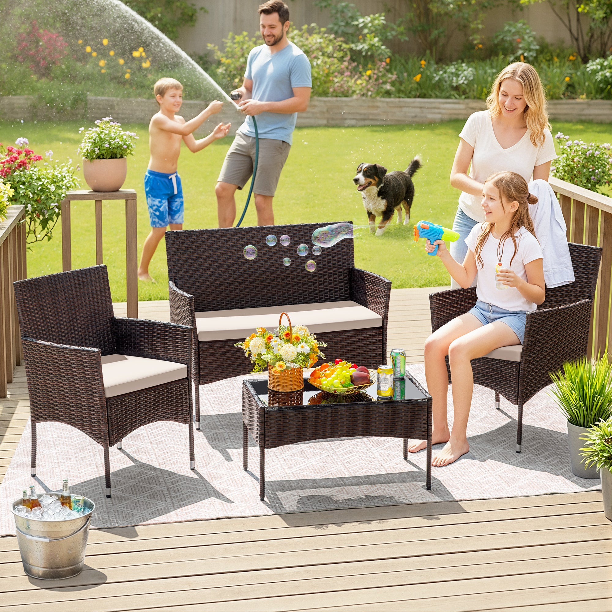homall-patio-furniture-lounge-set-4tlg-schwarz-rattan image 4