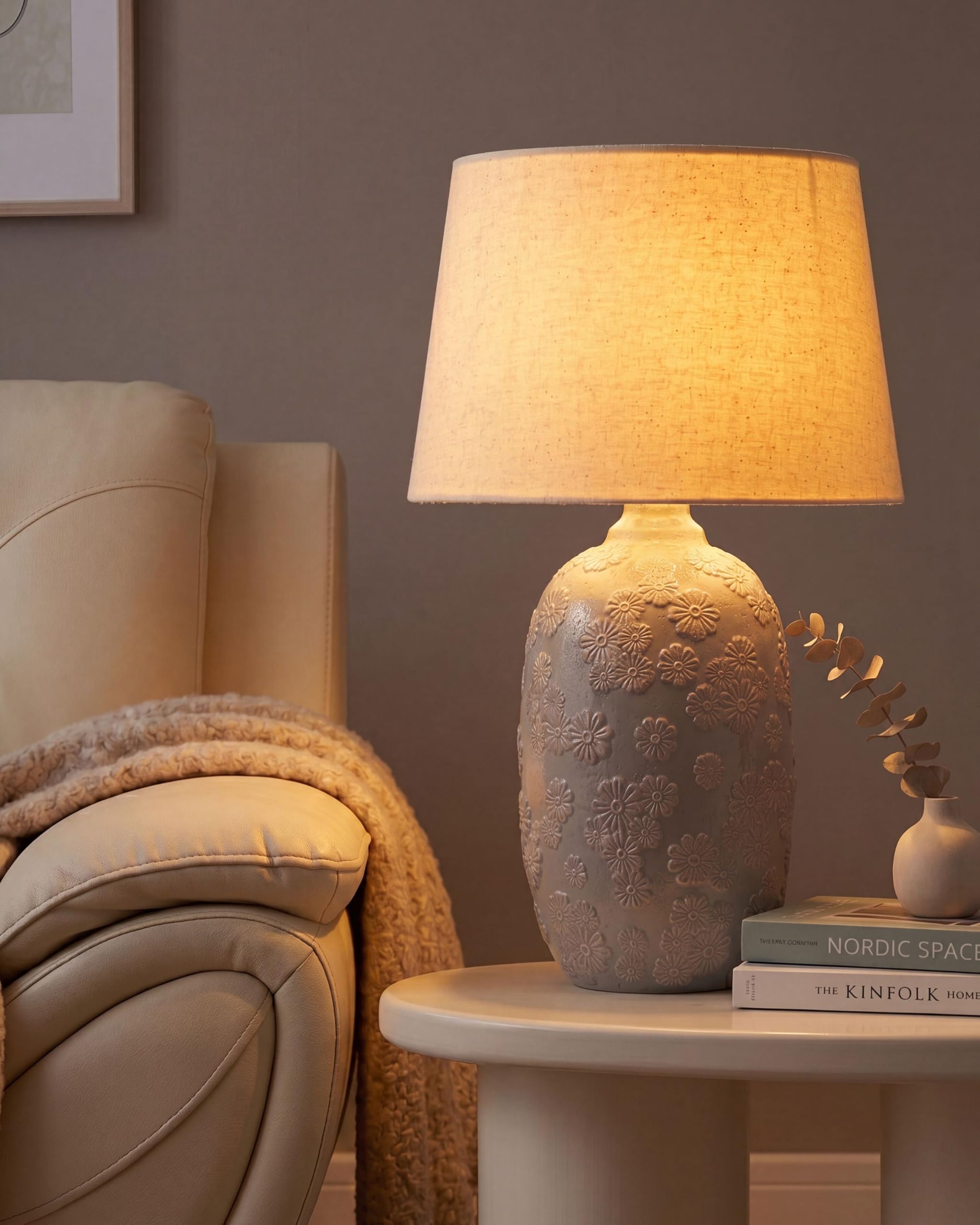 beliani-ferrey-tischlampe-46-cm-grau-beige-keramik image 2