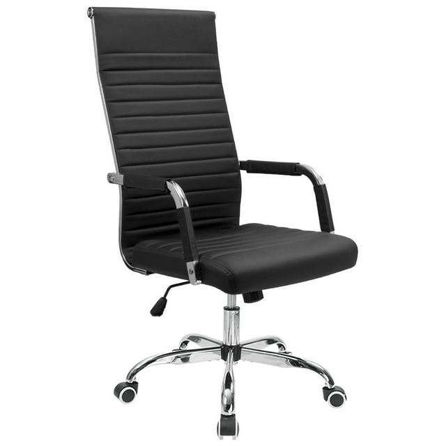 homall-office-chair-b-rostuhl-leder-schwarz-hoch image 1