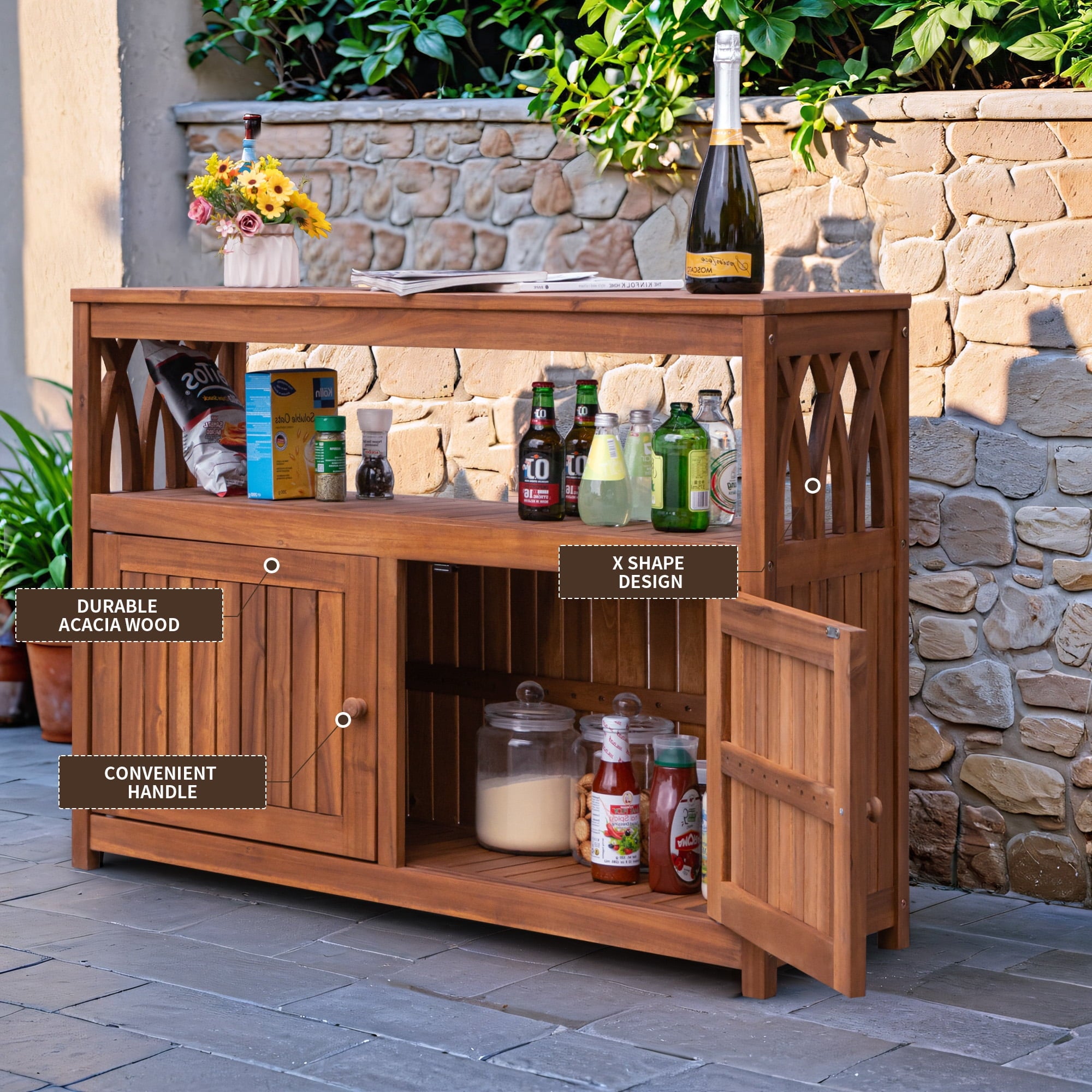 homall-patio-furniture-sideboard-braun-akazie-holz image 6