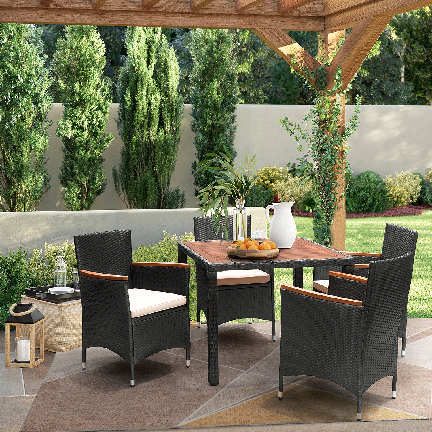 homall-patio-furniture-essgruppe-rattan-7-teilig-akazientisch image 6