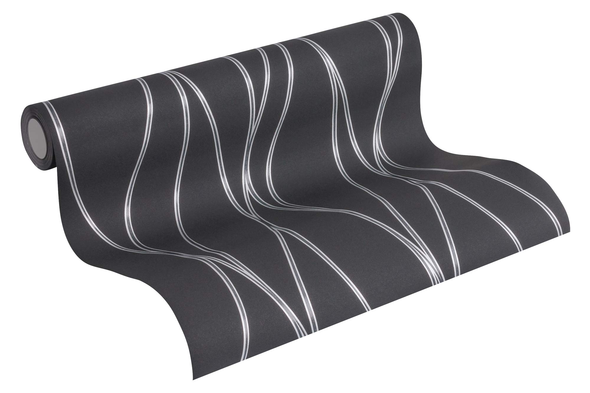 a-s-cr-ation-trendwall-3713-24-vliestapete-streifen-grau-schwarz image 1