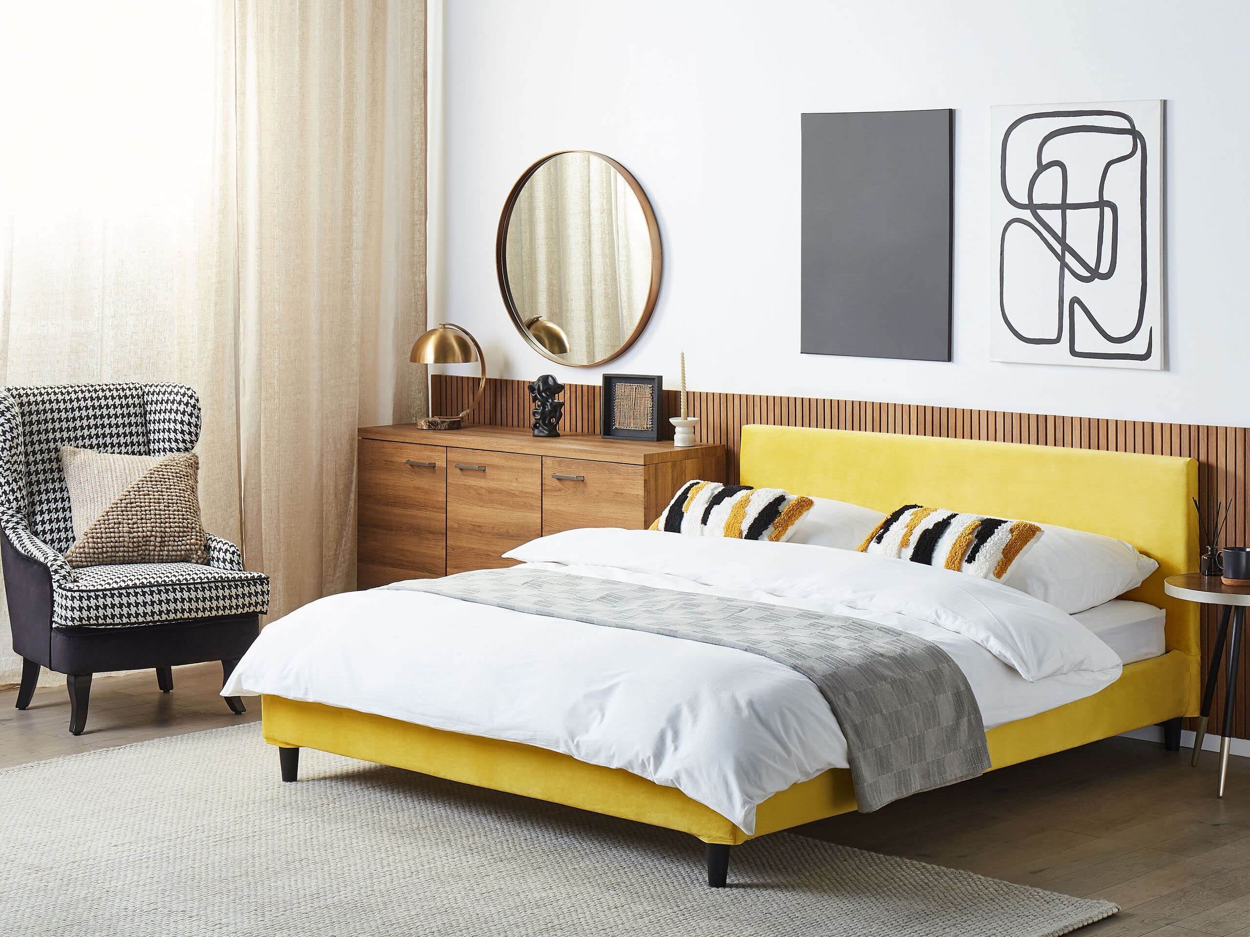 beliani-fitou-doppelbett-160x200-samt-gelb-abnehmbarer-bezug image 2