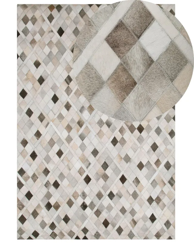 beliani-hirka-kurzflorteppich-leder-140x200-cm-mehrfarbig image 1