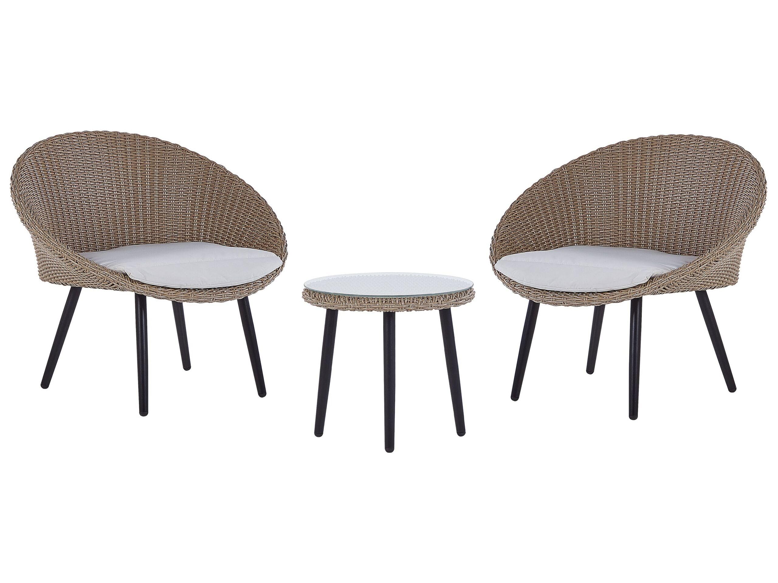 beliani-ortigia-gartenset-rattan-hellbeige-2-sitzer image 1