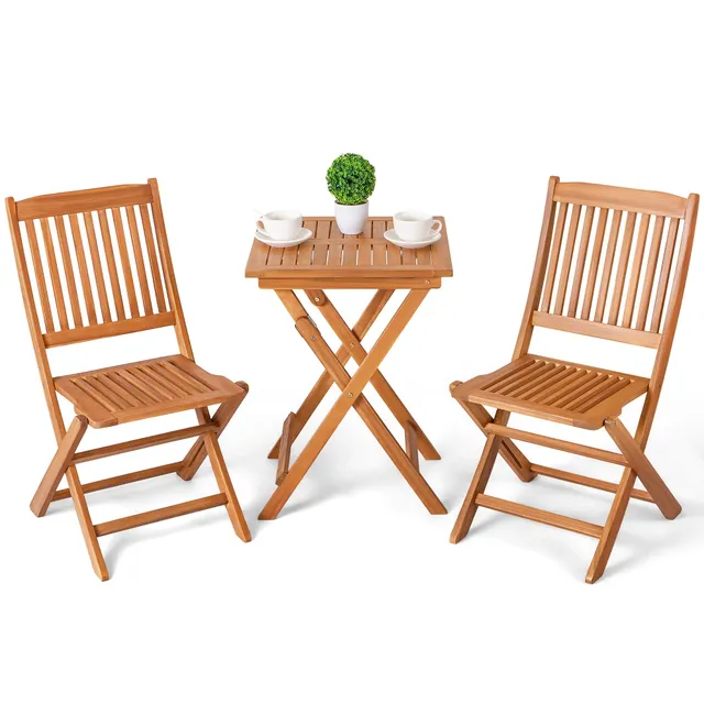 homall-bistro-set-holz-klappbar-3-tlg-natur-f-r-balkon image 1