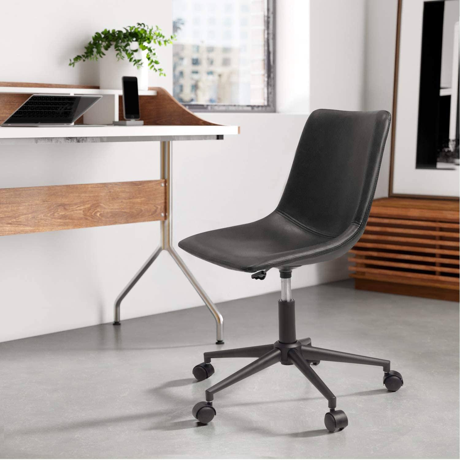 homall-office-leather-chair-b-rostuhl-schwarz-ohne-armlehnen image 6