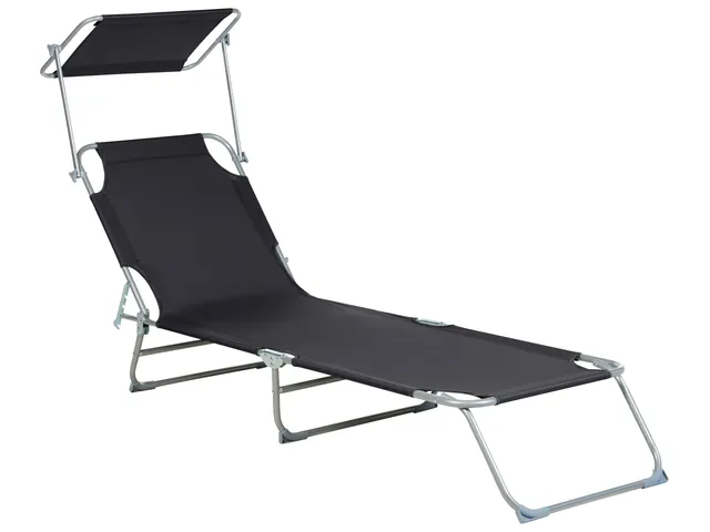 beliani-gartenliege-sonnenliege-stahl-schwarz-verstellbar image 1