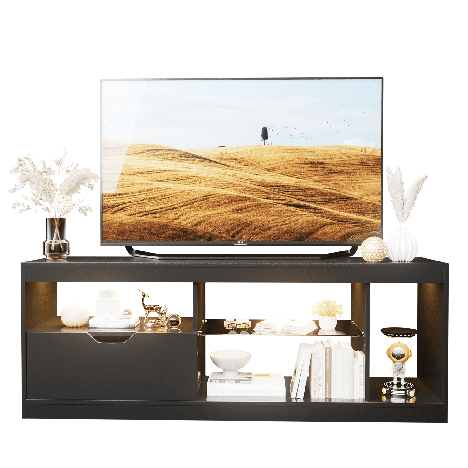 homall-tv-stand-lowboard-schwarz-65-zoll-mit-led-140cm image 7