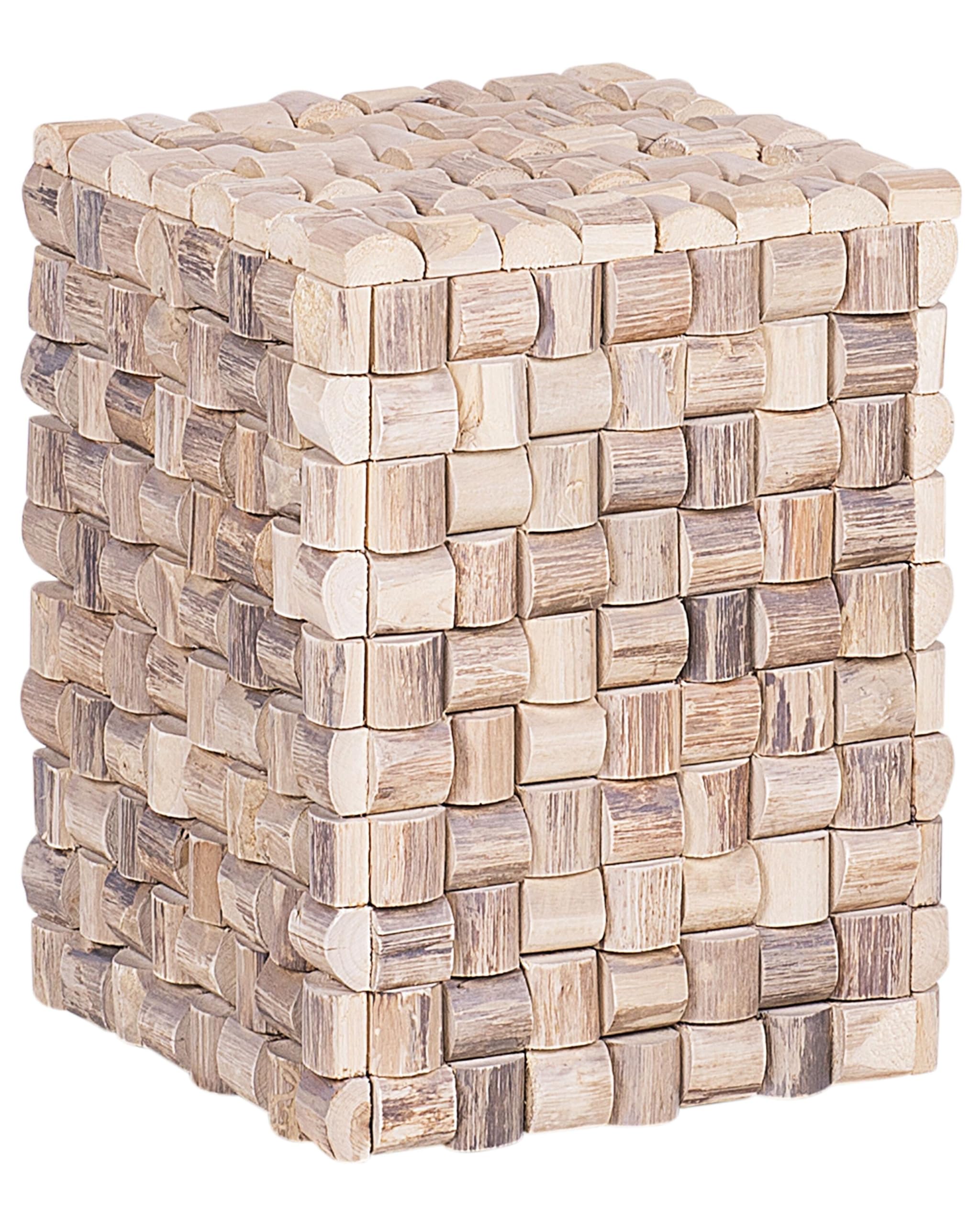 beliani-cajeme-nachttisch-teakholz-hellbraun-mosaik image 1