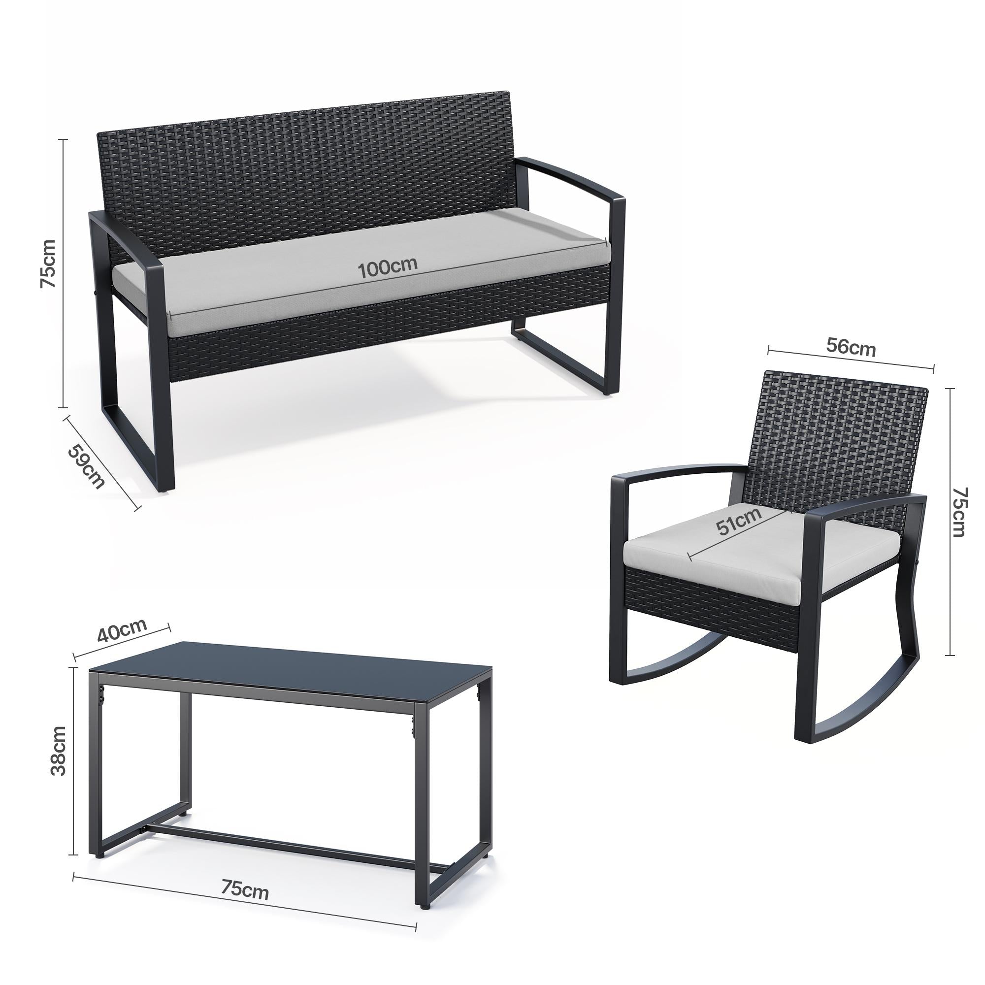 bealife-wr310-gartenm-bel-set-4tlg-schwarz-rattan image 4