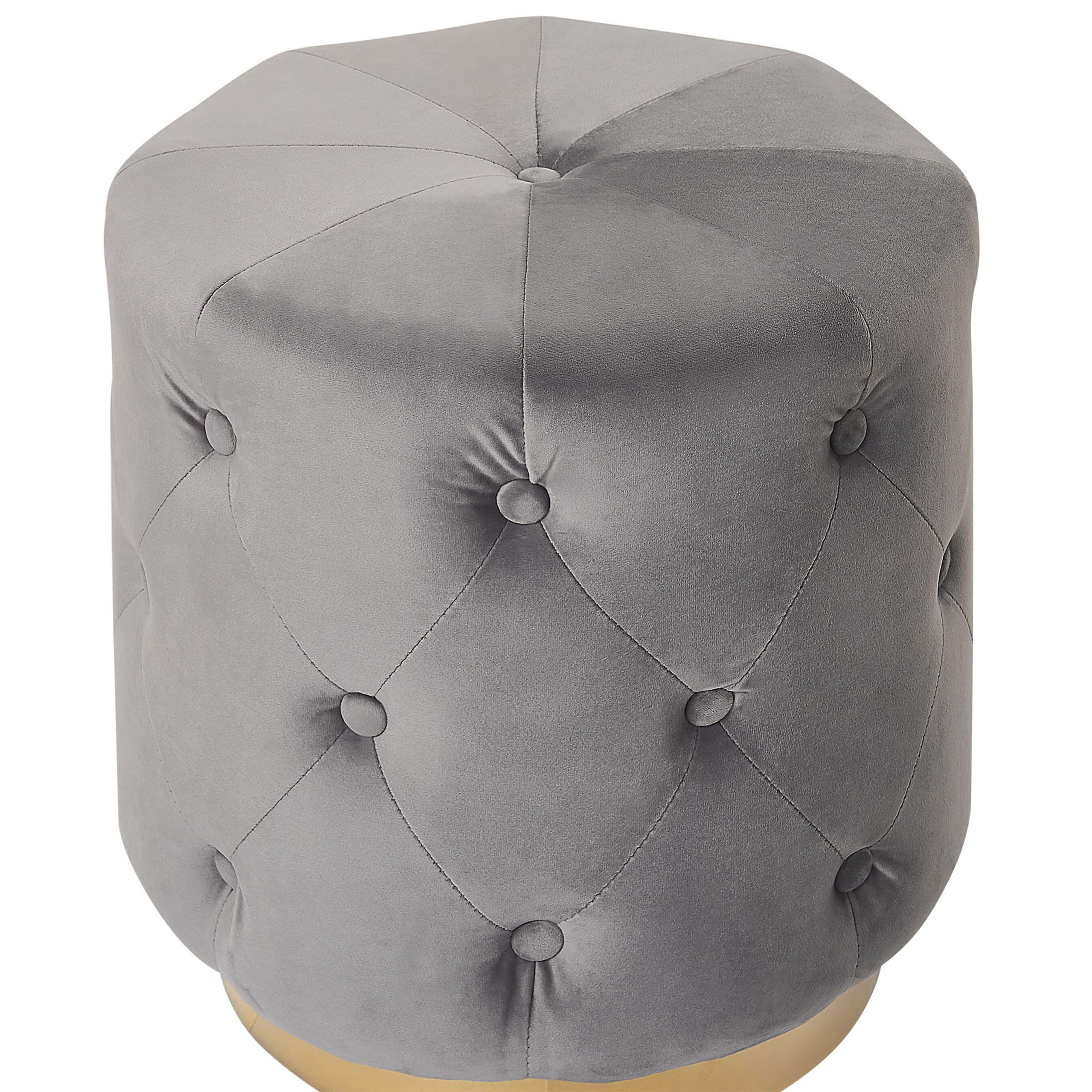 beliani-carrollton-pouf-40cm-hellgrau-samt image 4