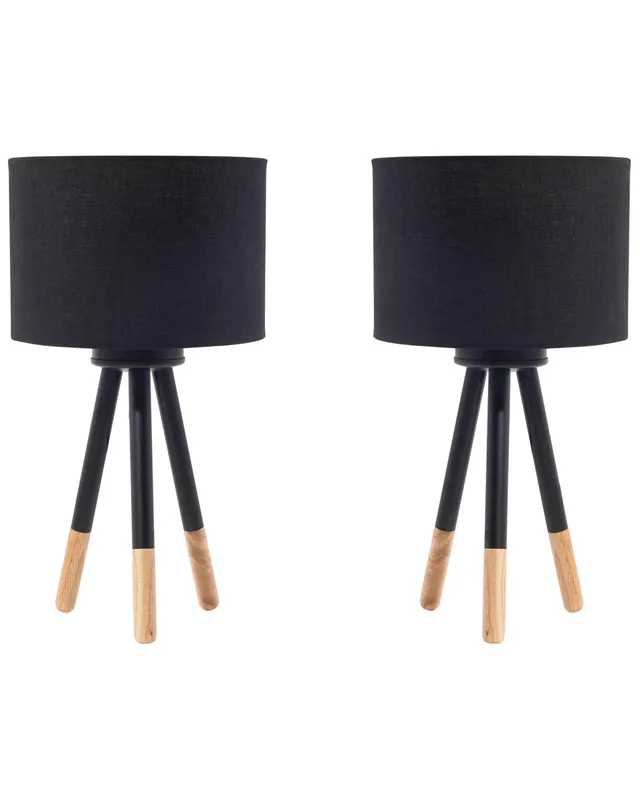 beliani-tobol-tischlampe-40cm-schwarz-2er-set-skandinavisch image 1