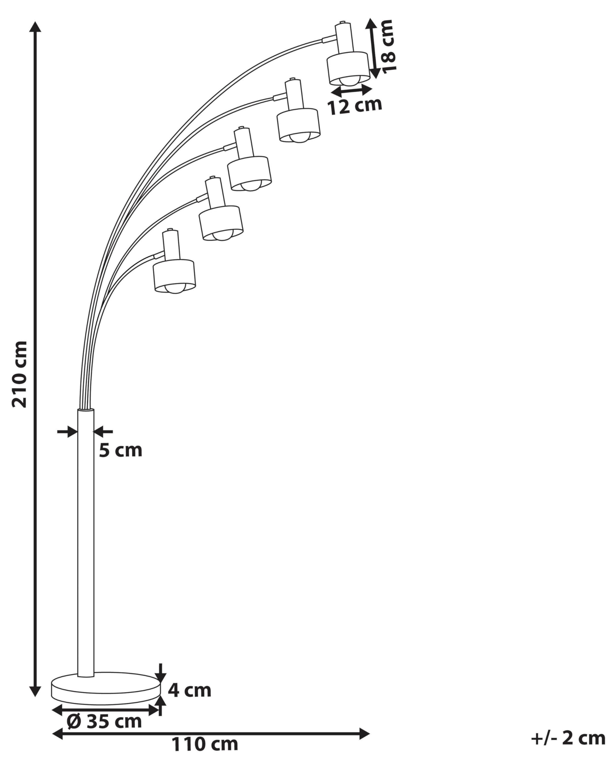 beliani-anbesa-stehlampe-schwarz-gold-5-flammig-210-cm image 3
