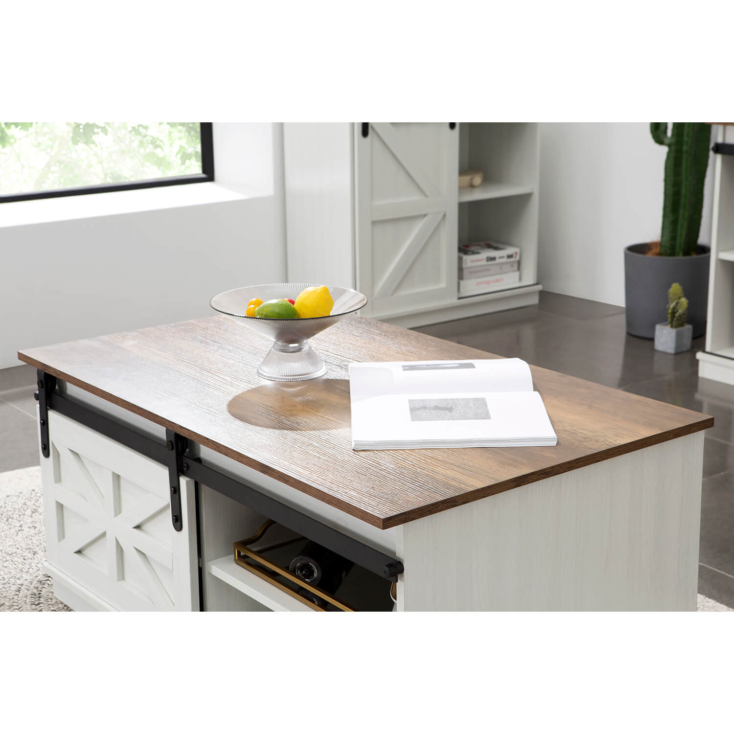 homall-barn-door-couchtisch-wei-mit-stauraum-schiebet-r image 4