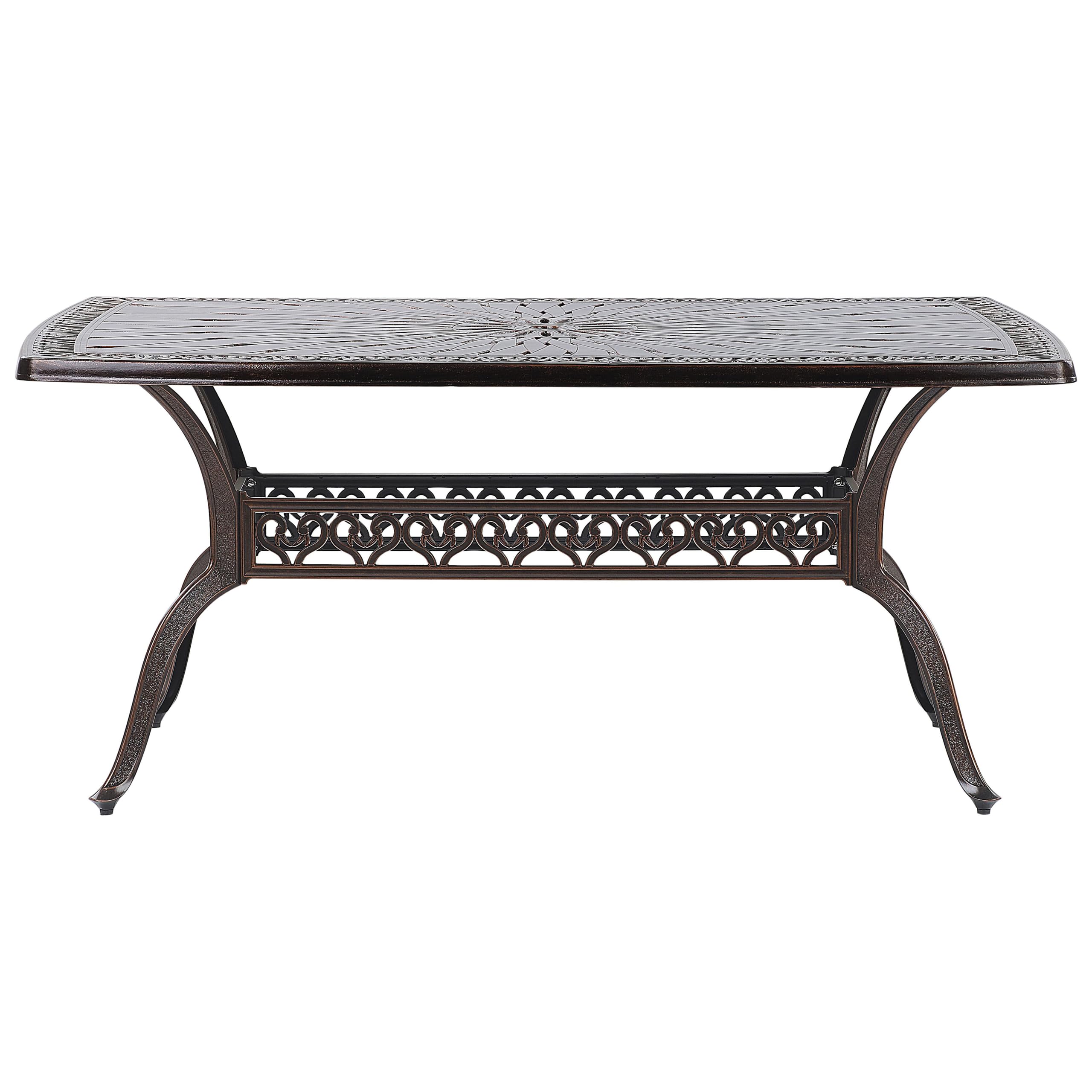 beliani-lizzano-gartentisch-165cm-dunkelbraun-alu image 4
