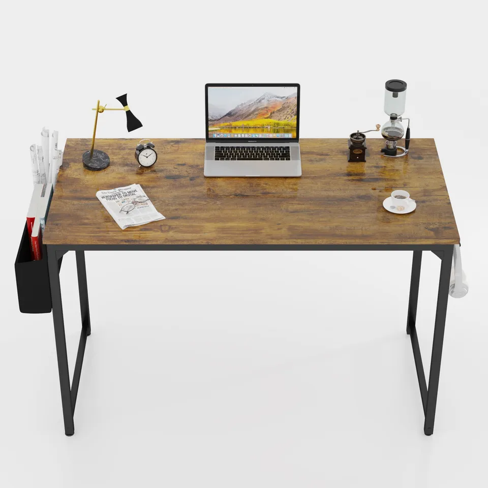 homall-shelf-schreibtisch-braun-110-cm-mit-tasche image 1