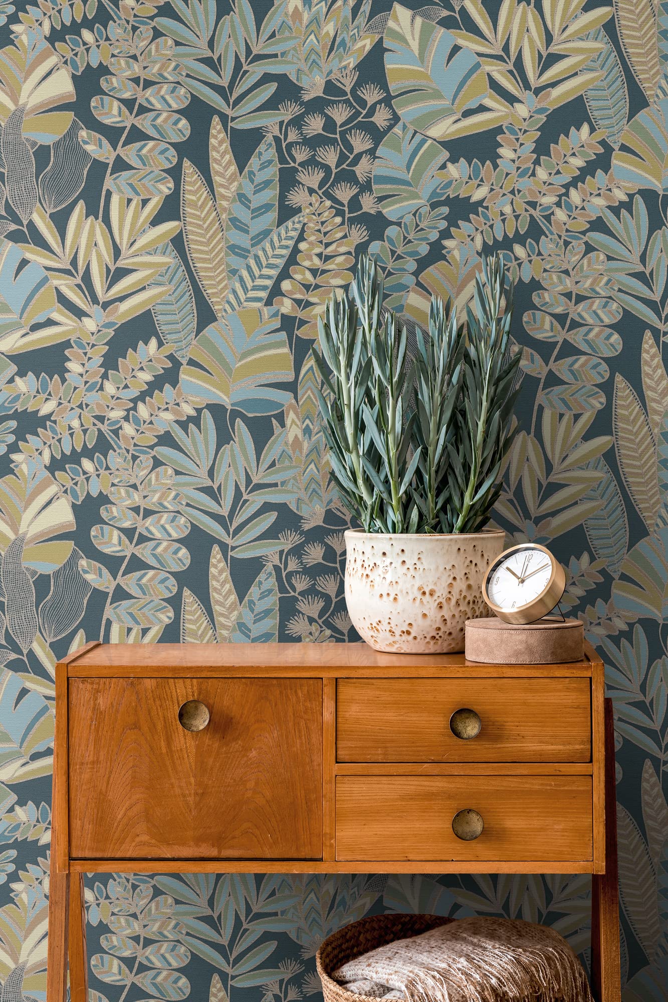 a-s-cr-ation-antigua-vliestapete-floral-blau-gold-10-05m image 3