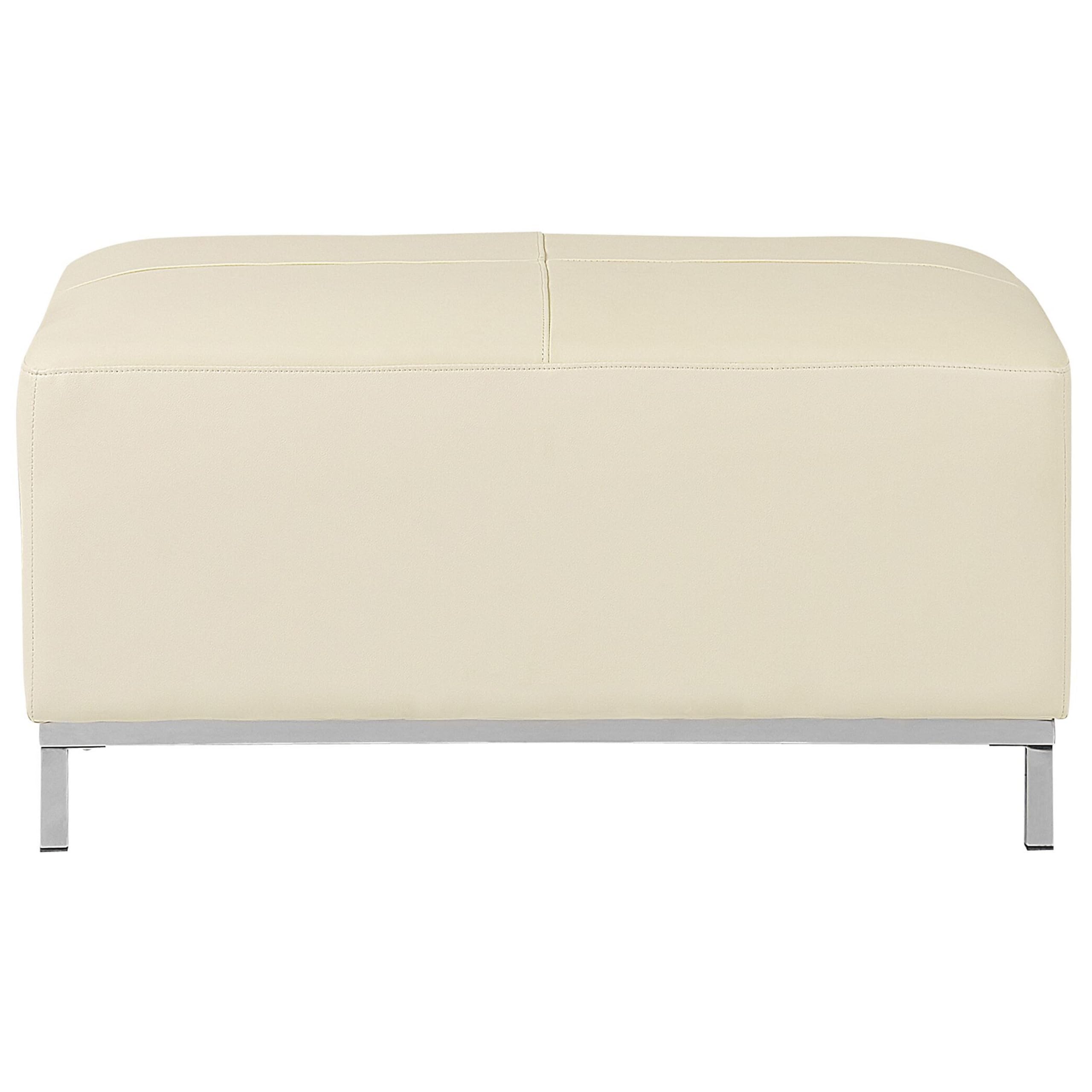 beliani-oslo-ottomane-hellbeige-echtleder-71x95cm-gesteppt image 4