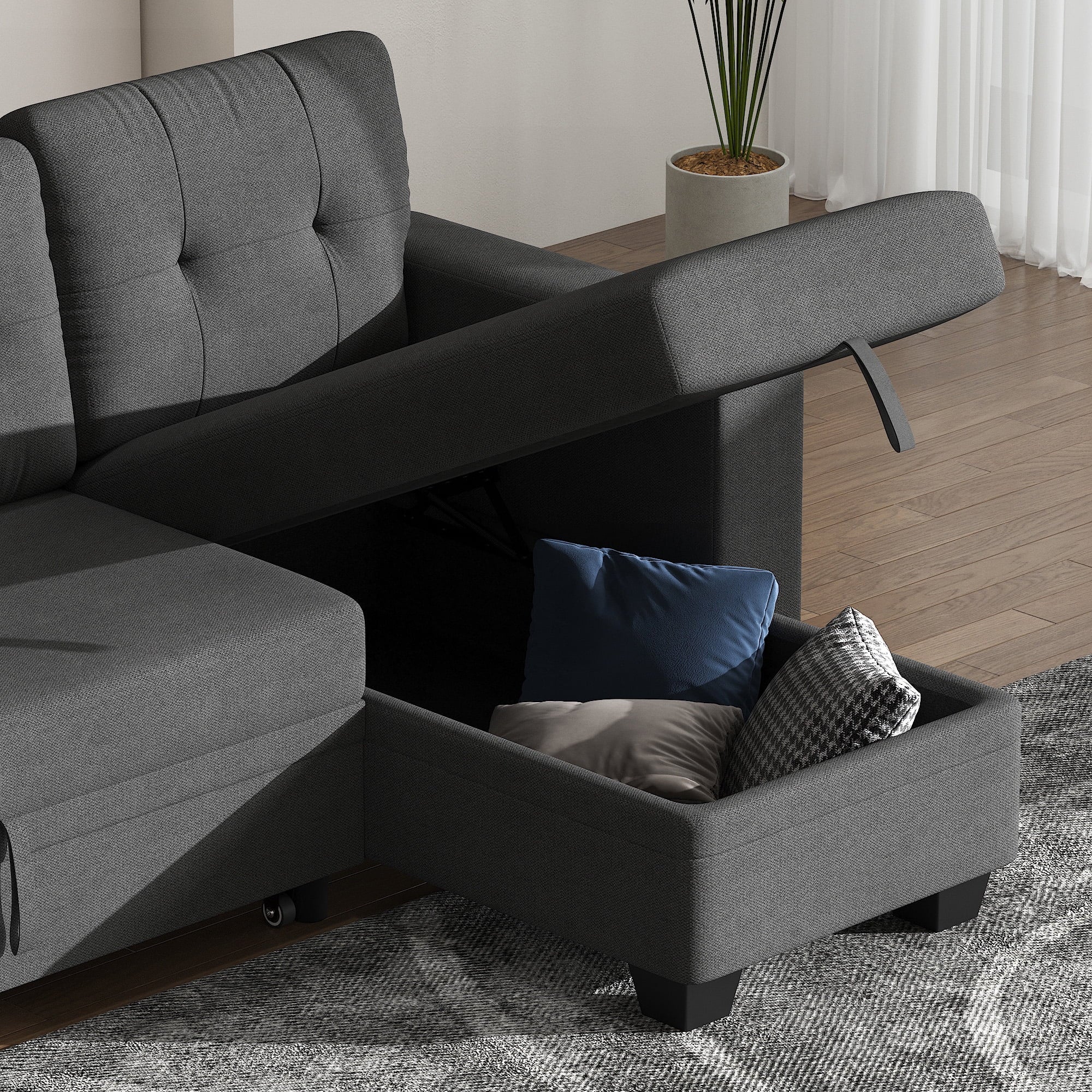 homall-recliner-79-zoll-schlafsofa-ecksofa-dunkelgrau-stauraum image 4