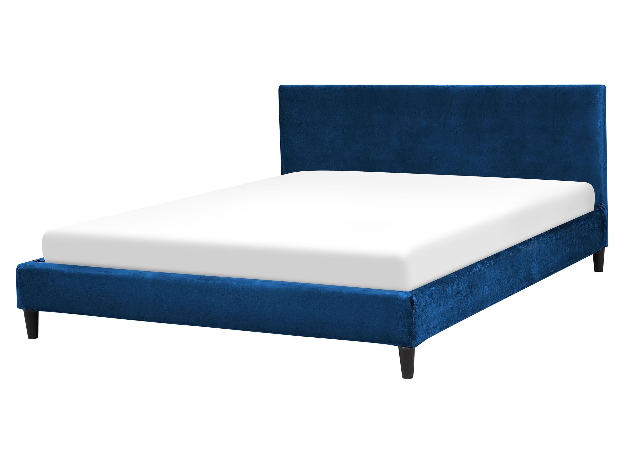 beliani-doppelbett-160x200-samt-dunkelblau-abnehmbar image 1