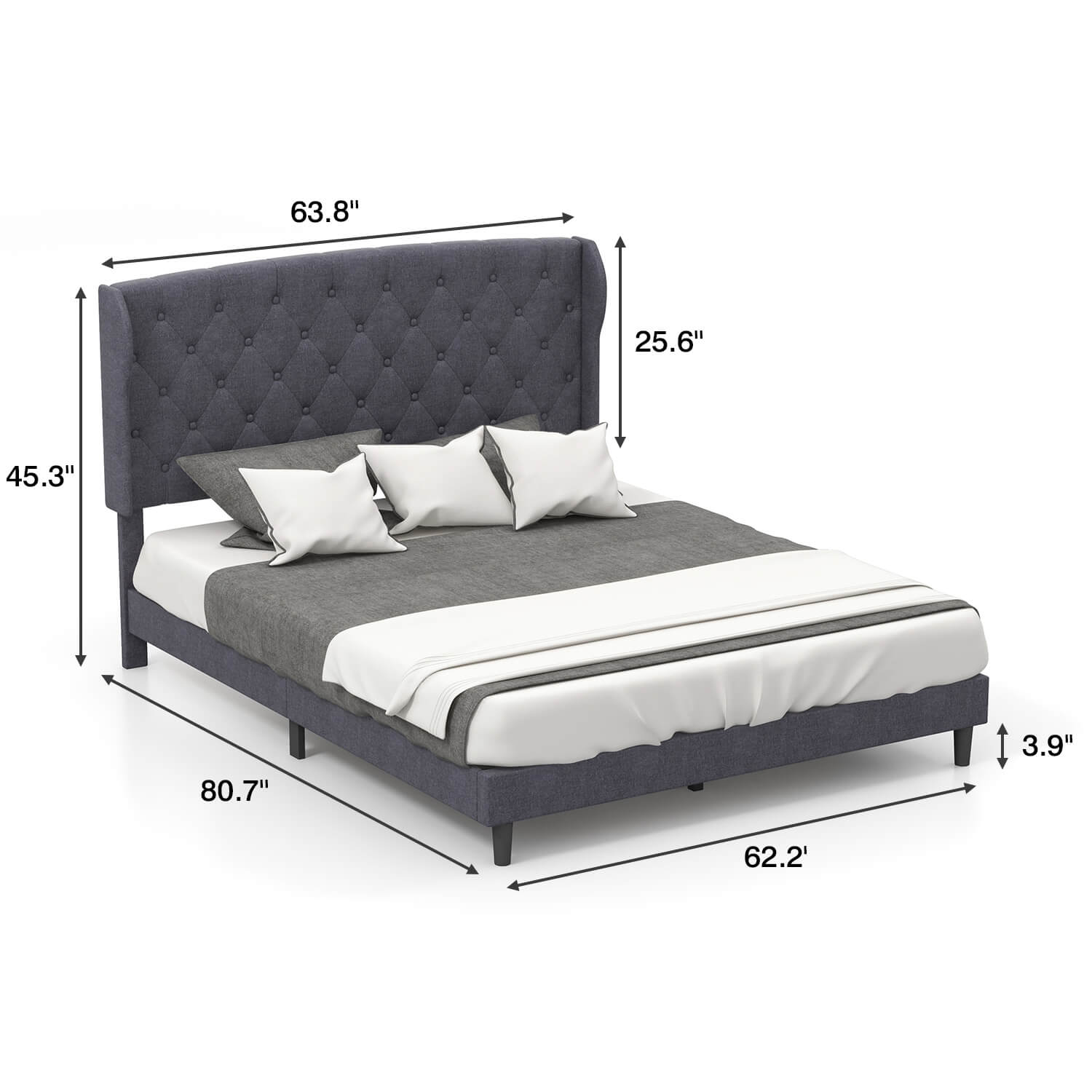 homall-bedroom-polsterbett-160x200-grau-samt-kopfteil image 8