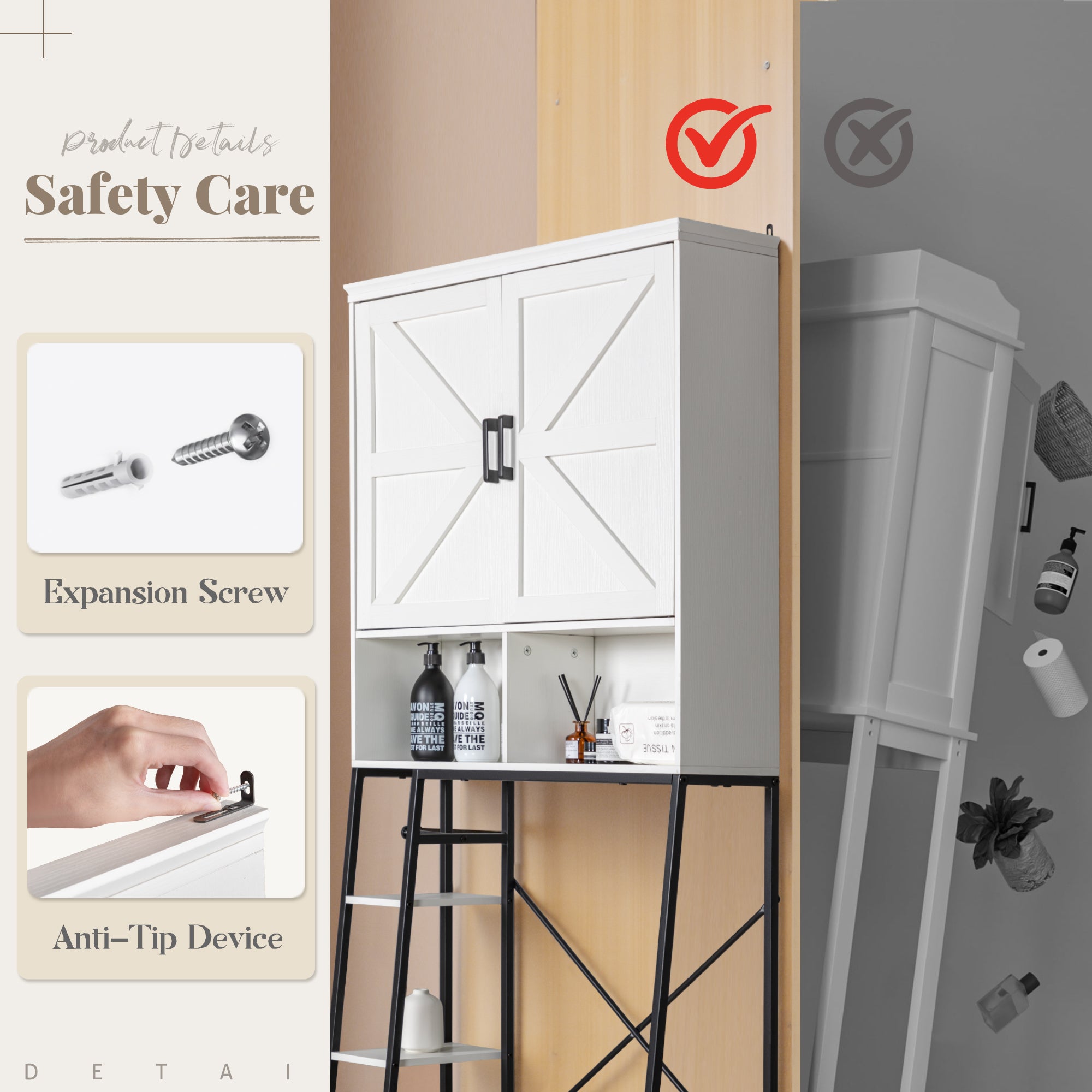 homall-ber-wc-schrank-badregal-wei-freistehend image 2