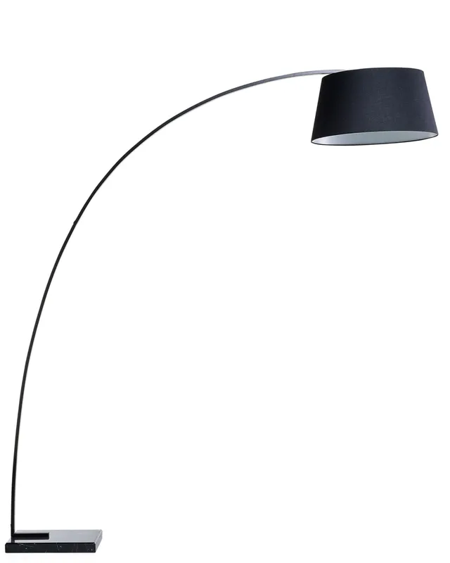 beliani-bogen-stehleuchte-schwarz-metall-marmor-e27-188-cm image 1