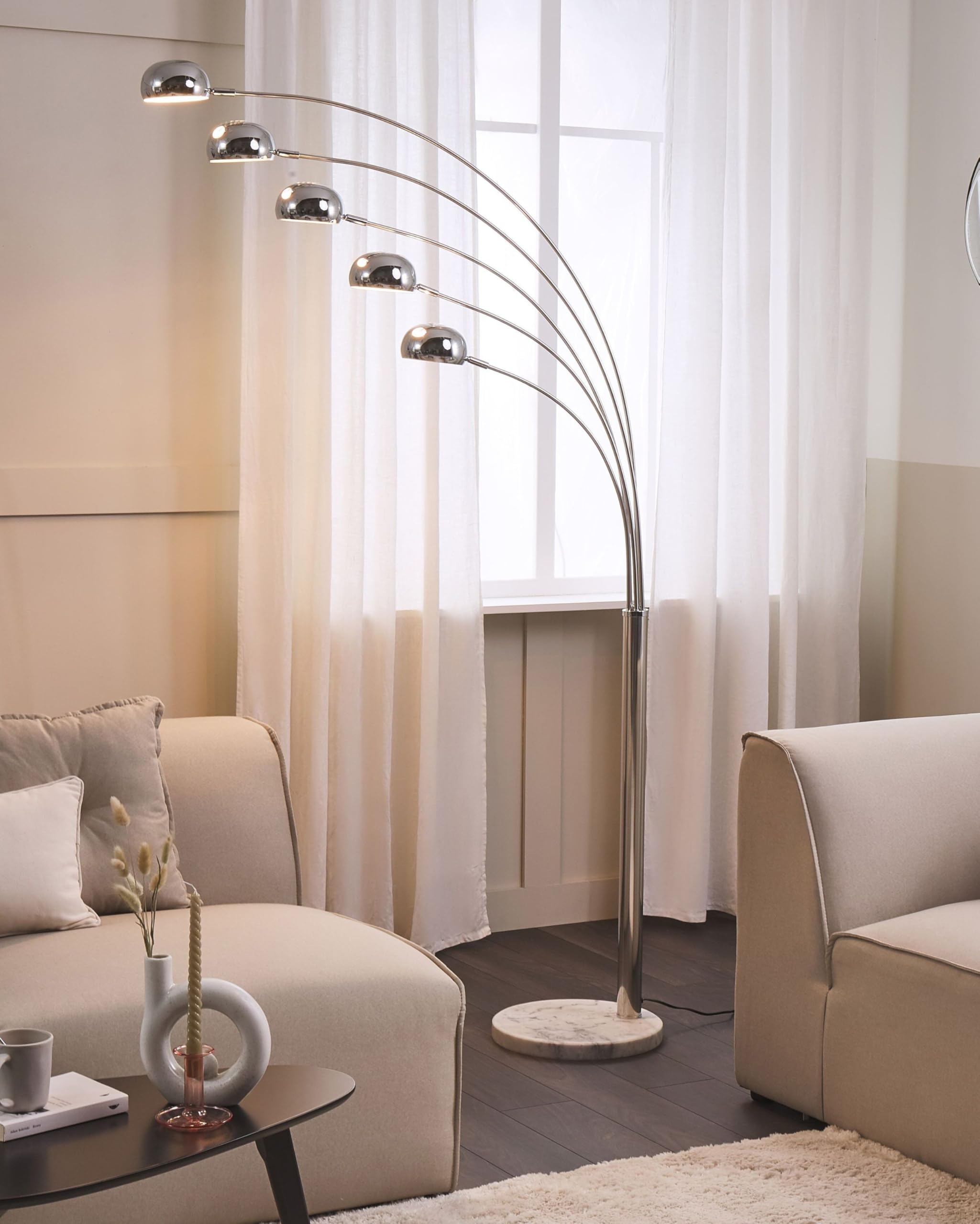 beliani-flinders-stehlampe-5-flammig-silber-metall-212-cm image 2