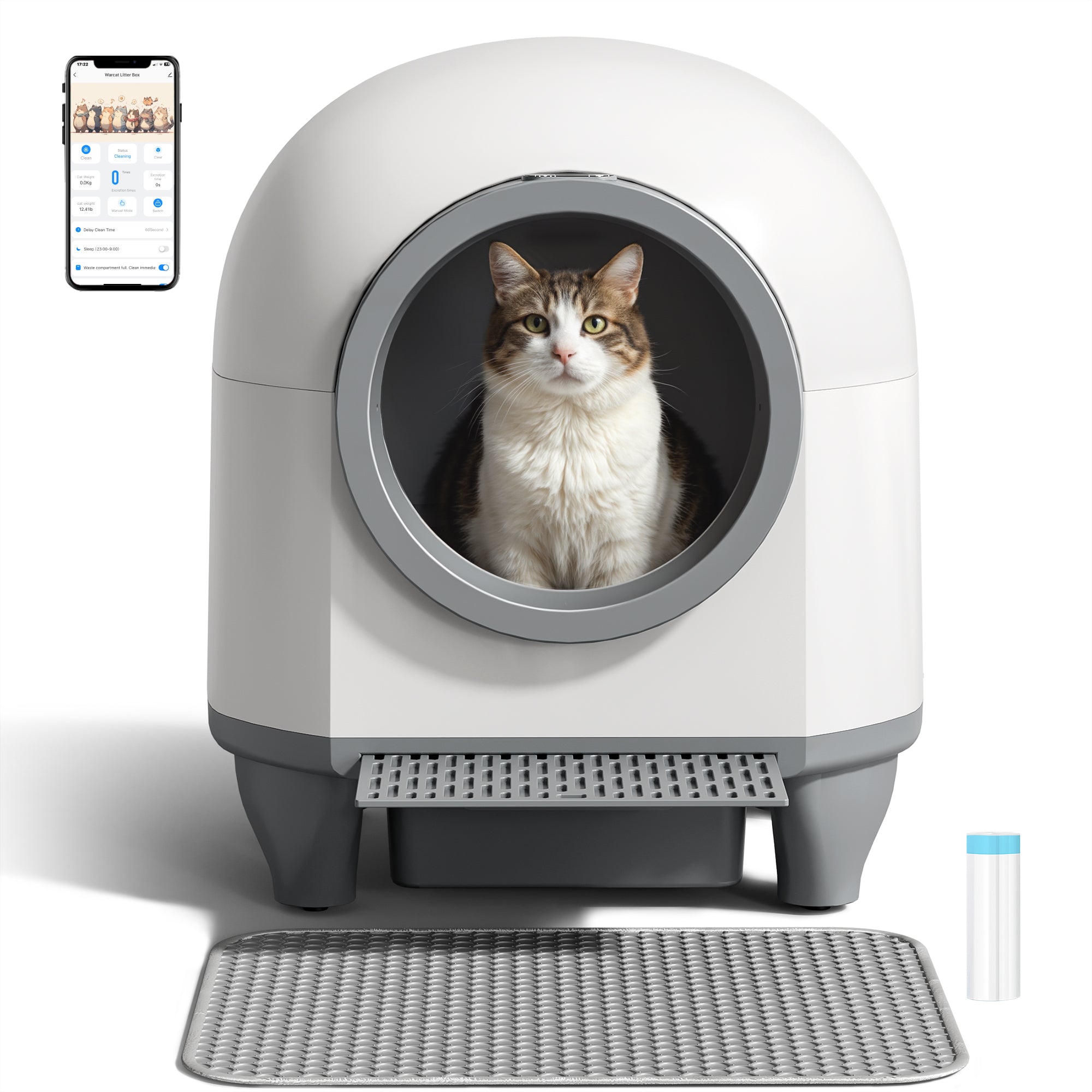 homall-shelf-katzenklo-selbstreinigend-wei-mit-app-90l image 1