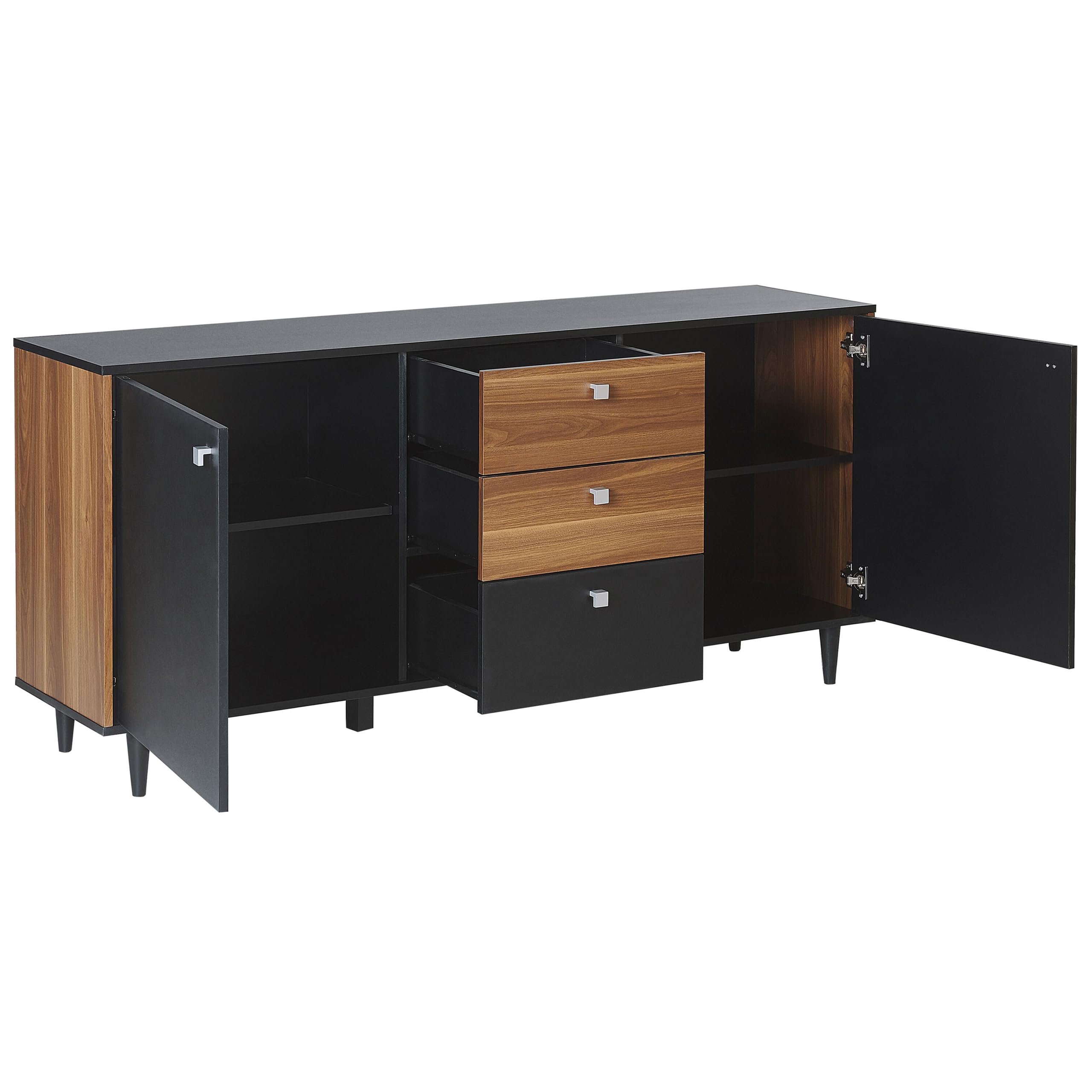 beliani-kuro-sideboard-schwarz-160cm-2-t-rig-3-schubladen image 5