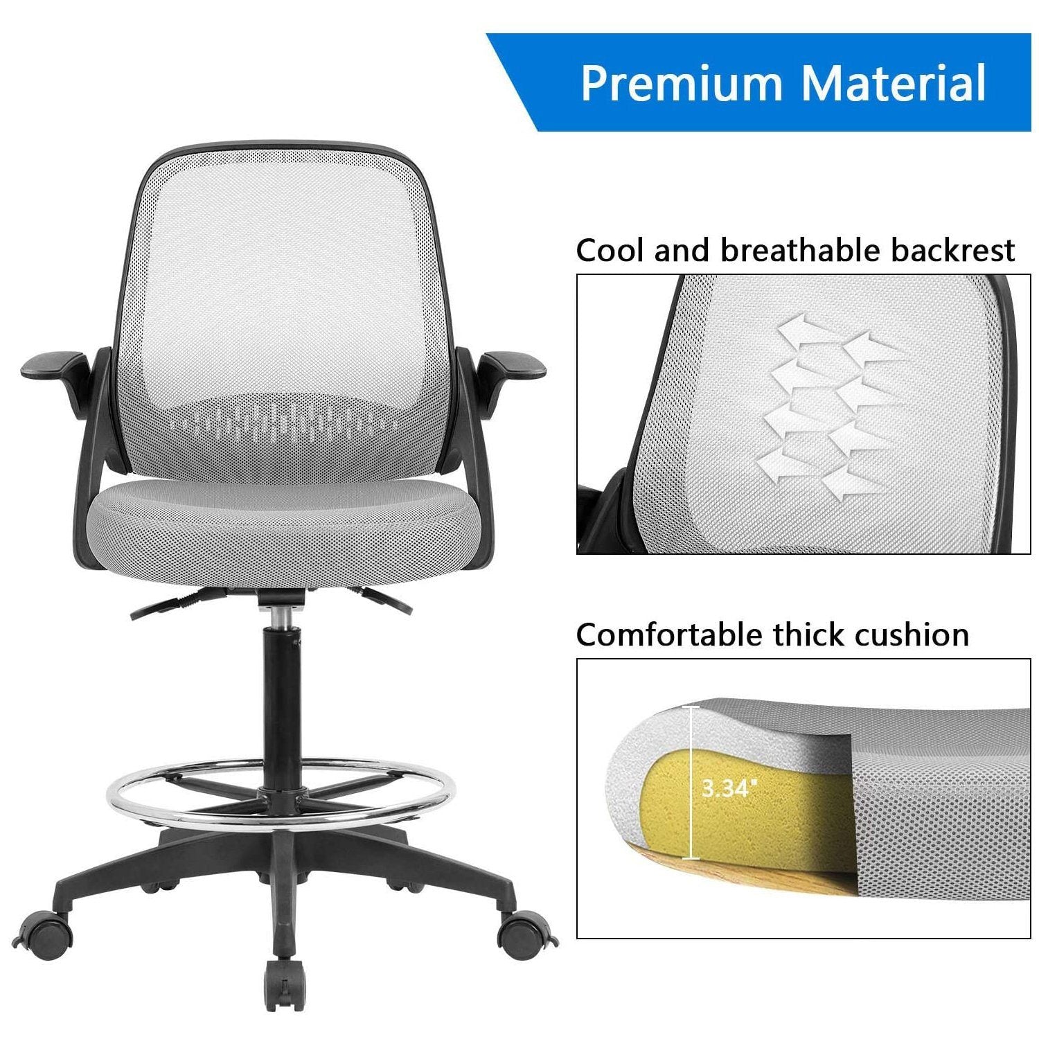 homall-standing-desk-b-rostuhl-grau-hochverstellbar-mit-fu-ring image 3