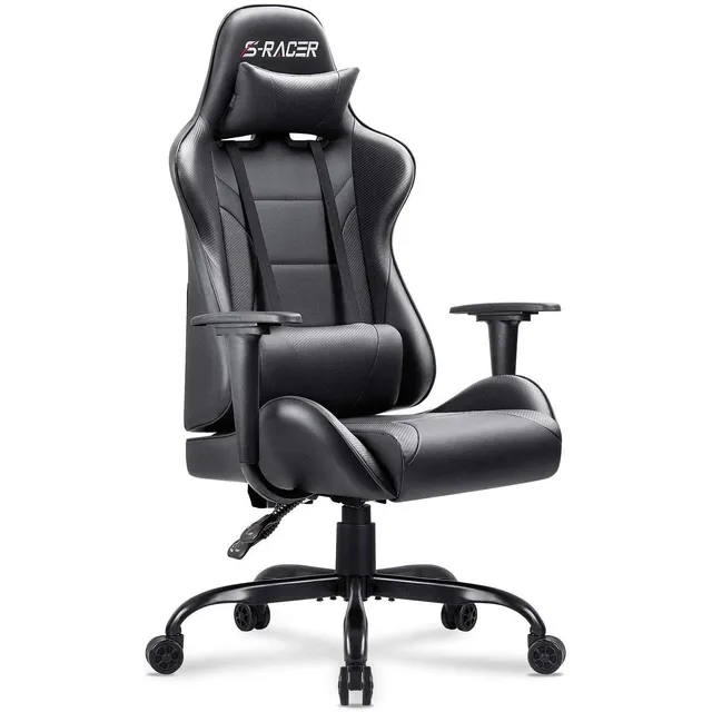 homall-gaming-chair-stuhl-schwarz-pu-leder-h-henverstellbar image 1