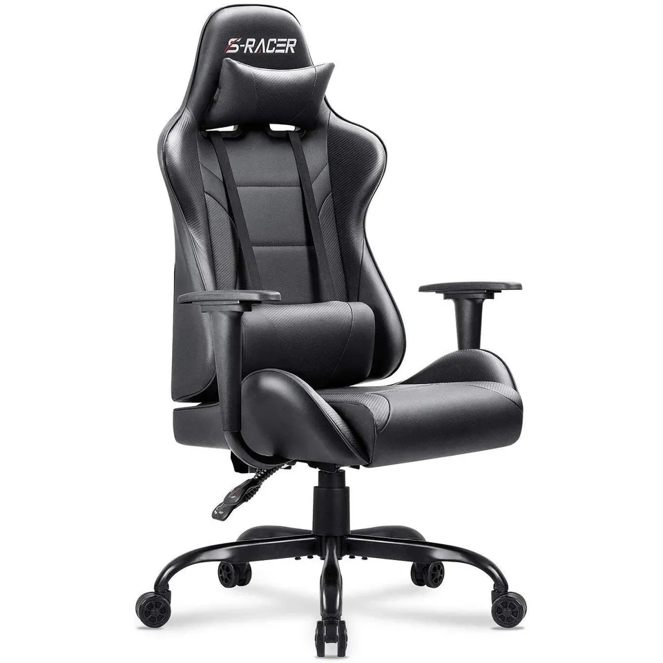 homall-gaming-chair-stuhl-schwarz-pu-leder-h-henverstellbar image 1