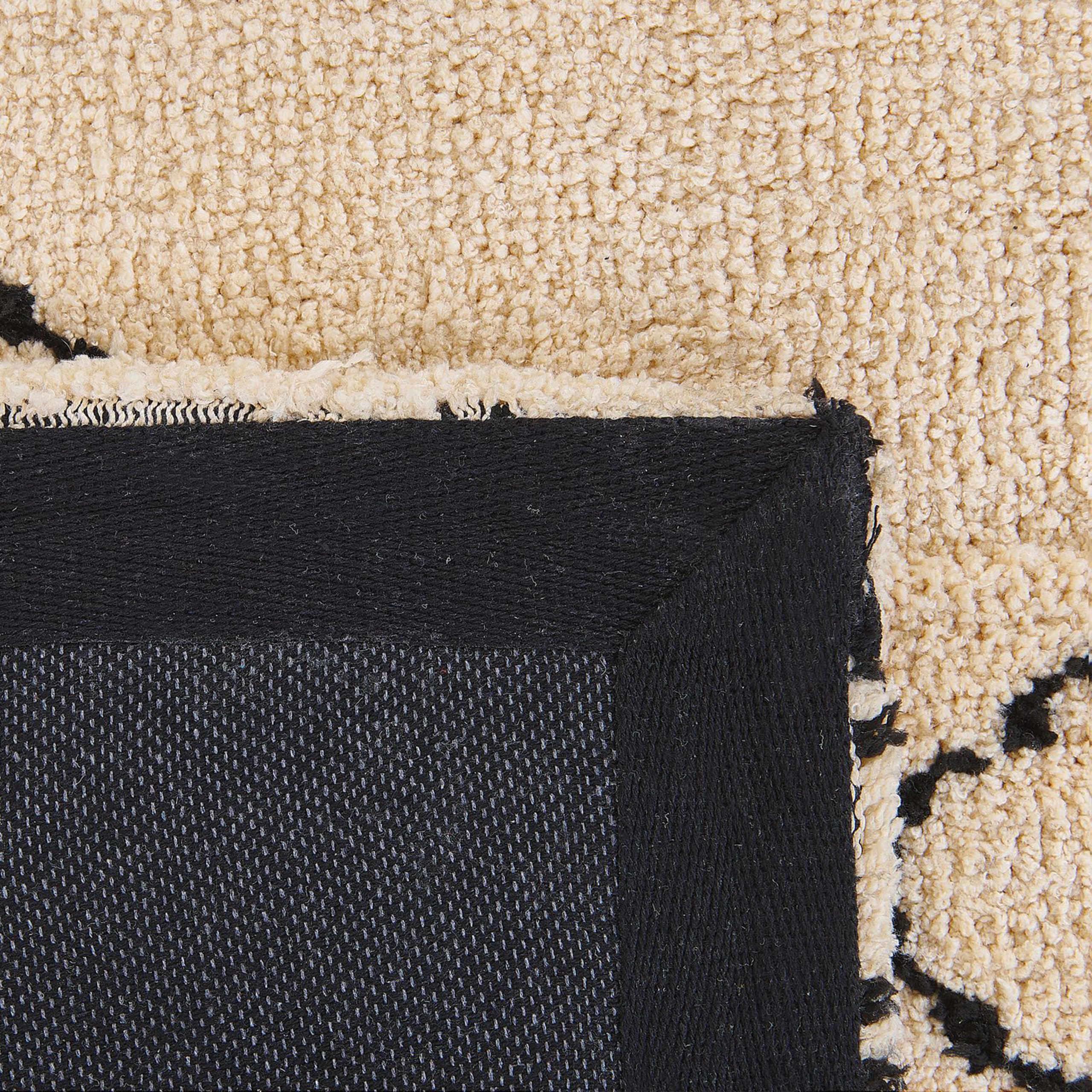 beliani-mutki-shaggy-teppich-200x200-beige-schwarz-kariert image 5