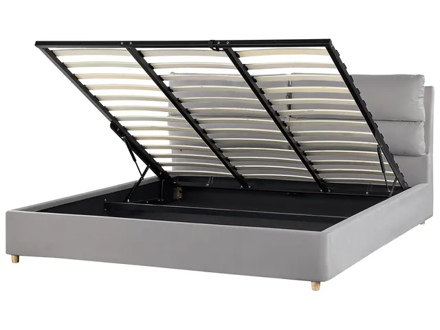beliani-batilly-polsterbett-hellgrau-samt-180x200-bettkasten image 1