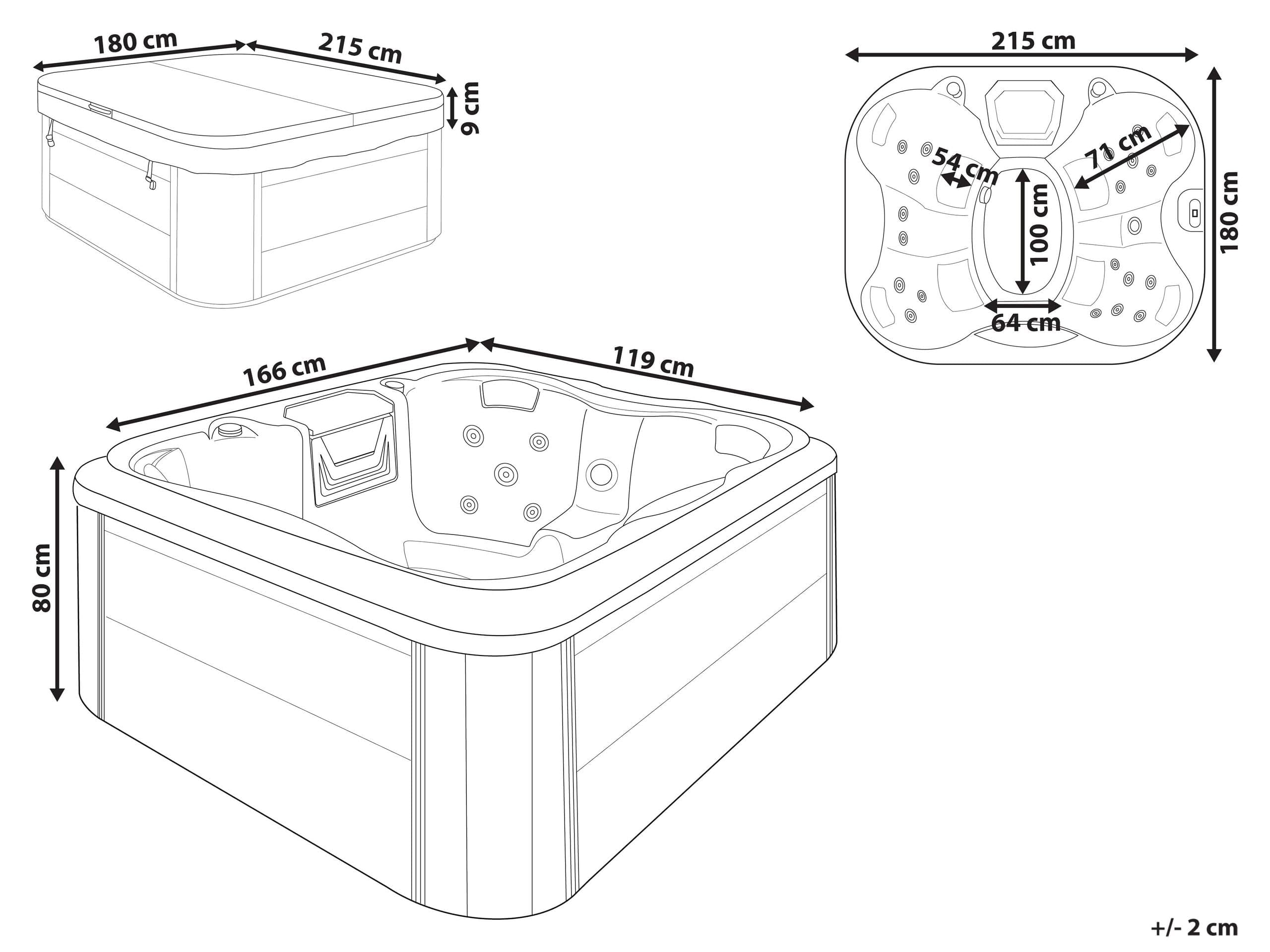 beliani-arcelia-whirlpool-outdoor-blau-4-personen-led image 3