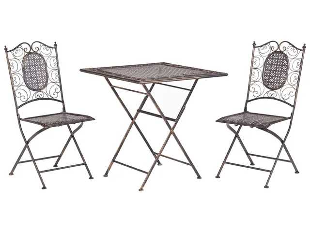 beliani-bormio-bistro-set-eisen-2-sitzer-klappbar-schwarz image 1